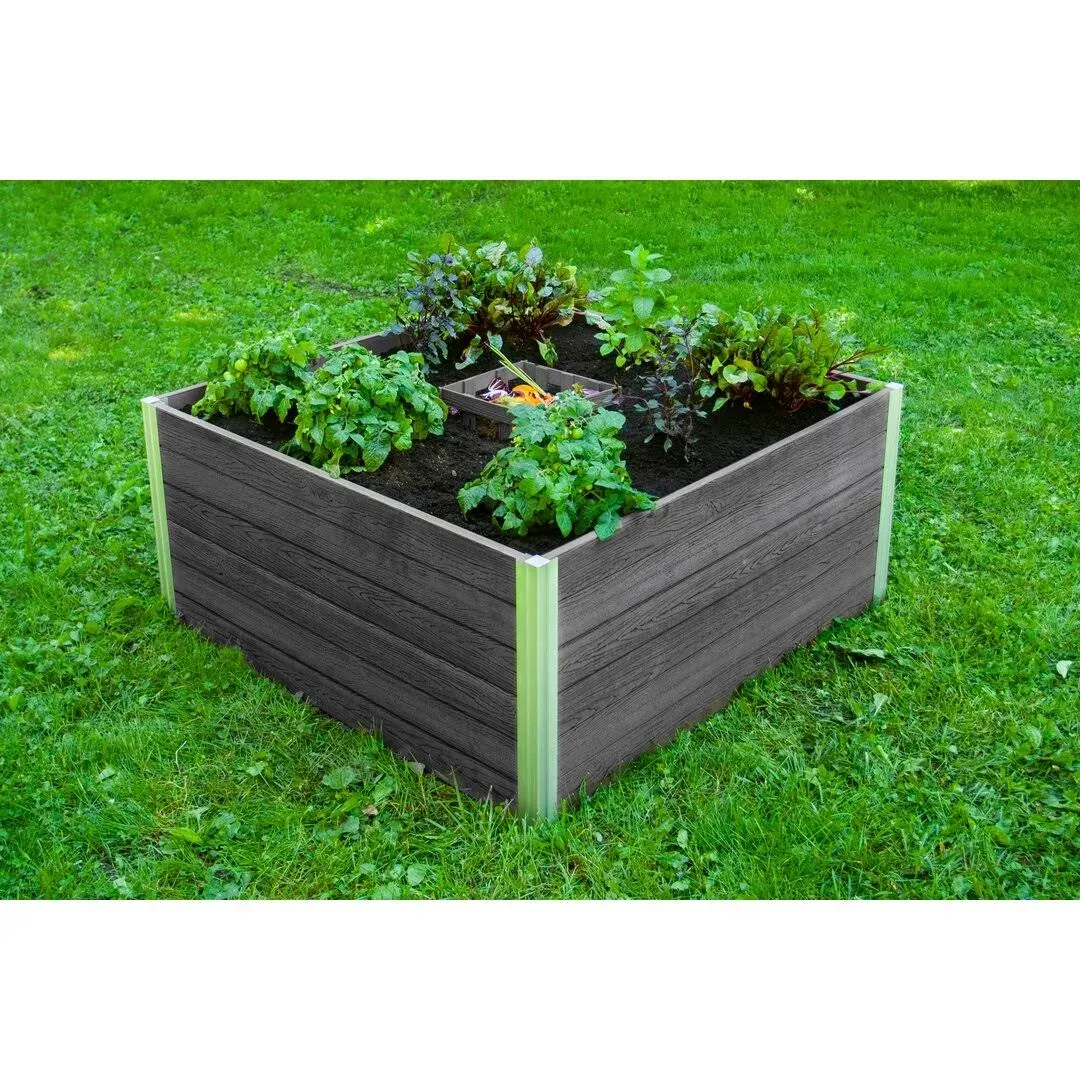 Vita Urbana 4x4x22 Keyhole Composting Garden - Slate Grey