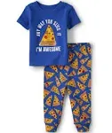 Baby And Toddler Boys Pizza Slice Snug Fit Cotton Pajamas - Edge blue