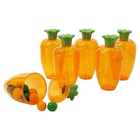 Boss Class Easter Fillable Easter Carrot Containers, Bright Orange Plastic Easter ...