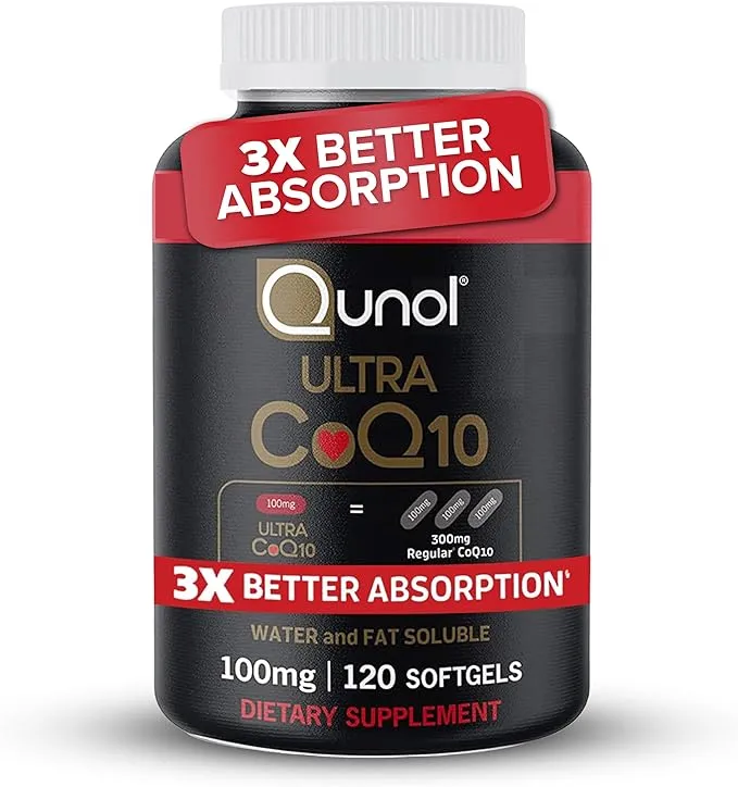 Qunol CoQ10 100mg Softgels, Ultra CoQ10 100mg, 3x Better Absorption, Antioxidant for Heart Health & Energy Production, Coenzyme Q10 Vitamins and Supplements, 4 Month Supply, 120 Count