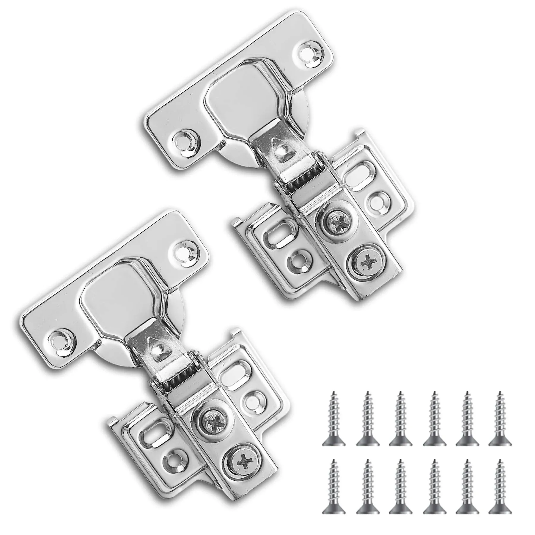 Cabinet Hinges 4 Pack 2 Pair Stainless Steel Overlay Soft Close Hinges for Ki...