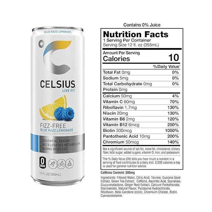 Celsius Fizz Free Blue Razz Lemonade