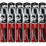 Colgate 360 Charcoal Infused Toothbrush, Floss-Tip Bristles, Soft (Colors Vary) - Pack of 6