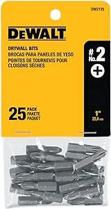 DEWALT DW2125 #2 Phillips Drywall Bit Tip (25-Pack), Silver metallic