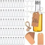 100 Pcs Mini Liquor Bottles Set, 1.7oz Plastic Spirit Bottles Mini Plastic Alcoh