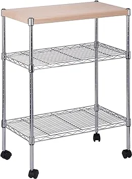 Honey-Can-Do Mini 3-Tier Dining Cart,Chrome