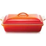 Le Creuset Heritage Stoneware 12-by-9-Inch Covered Rectangular Dish, Caribbean