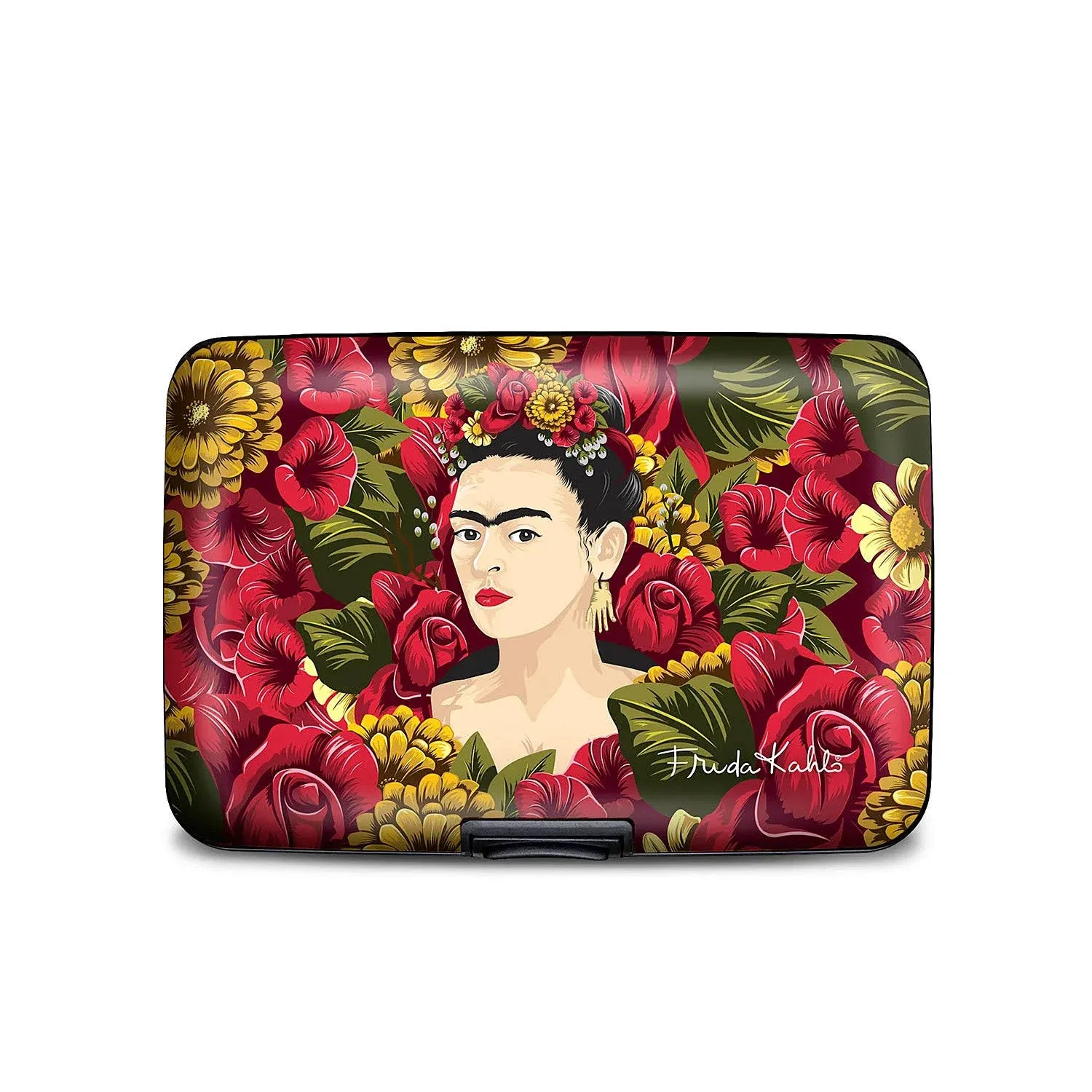 Monarque RFID Secure Armored Wallet (Frida Kahlo Rose Portrait)