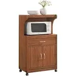 Hodedah Microwave Kitchen Cart, Cherry