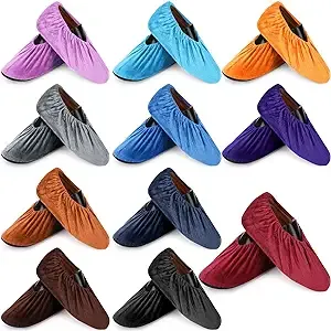 JaGely 11 Pairs Reusable Non Slip Shoe Covers Soft Washable Thickened Boot for ...