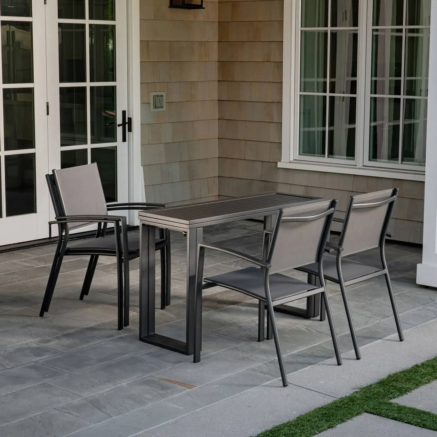 Hanover CONDN5PC-STACK Conrad 5 -PC Aluminum Framed PVC Outdoor - Grey