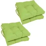 Oakestry Solid Twill Square Tufted Chair Cushions (Set of 4), 16", Mojito Lime