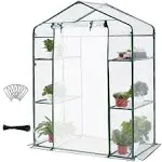 Quictent Greenhouse for Outdoors with Screen Door, 3 Tiers 4 Shelves Mini Wal...