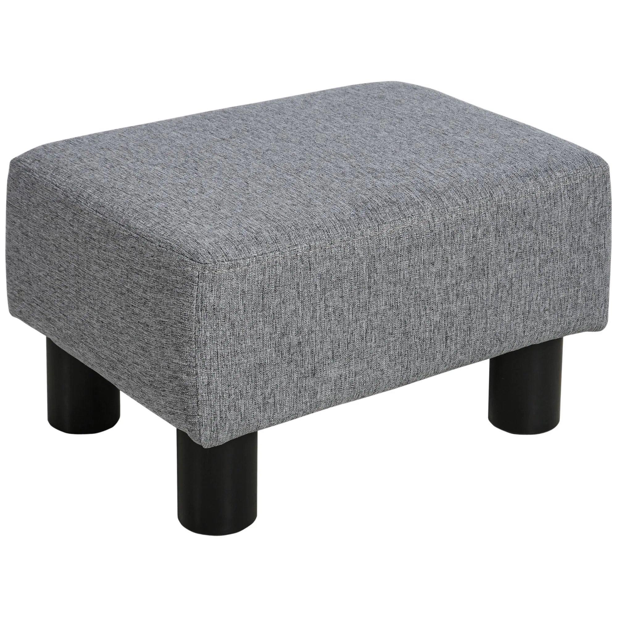 Homcom 16" Cube Modern Linen Fabric Pouf Footrest Ottoman