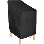 ANMINY Waterproof Patio Chair Covers Outdoor High Back Stackable Dining Bar Stool Lawn Chair Cover Furniture Protector Sun Resistant - Black, Pack of 4