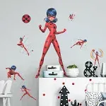 Wall Palz Miraculous Tales of Ladybug and Cat Noir 30" Peel and Stick Wall Decals - 3D Augmented Reality Interaction