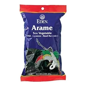 Eden Arame, Japanese Wild Sea Vegetable, Natural Seaweed, Hand Harvested, Chopped, Cooked, and Sun-Dried, Japan, 2.1 oz