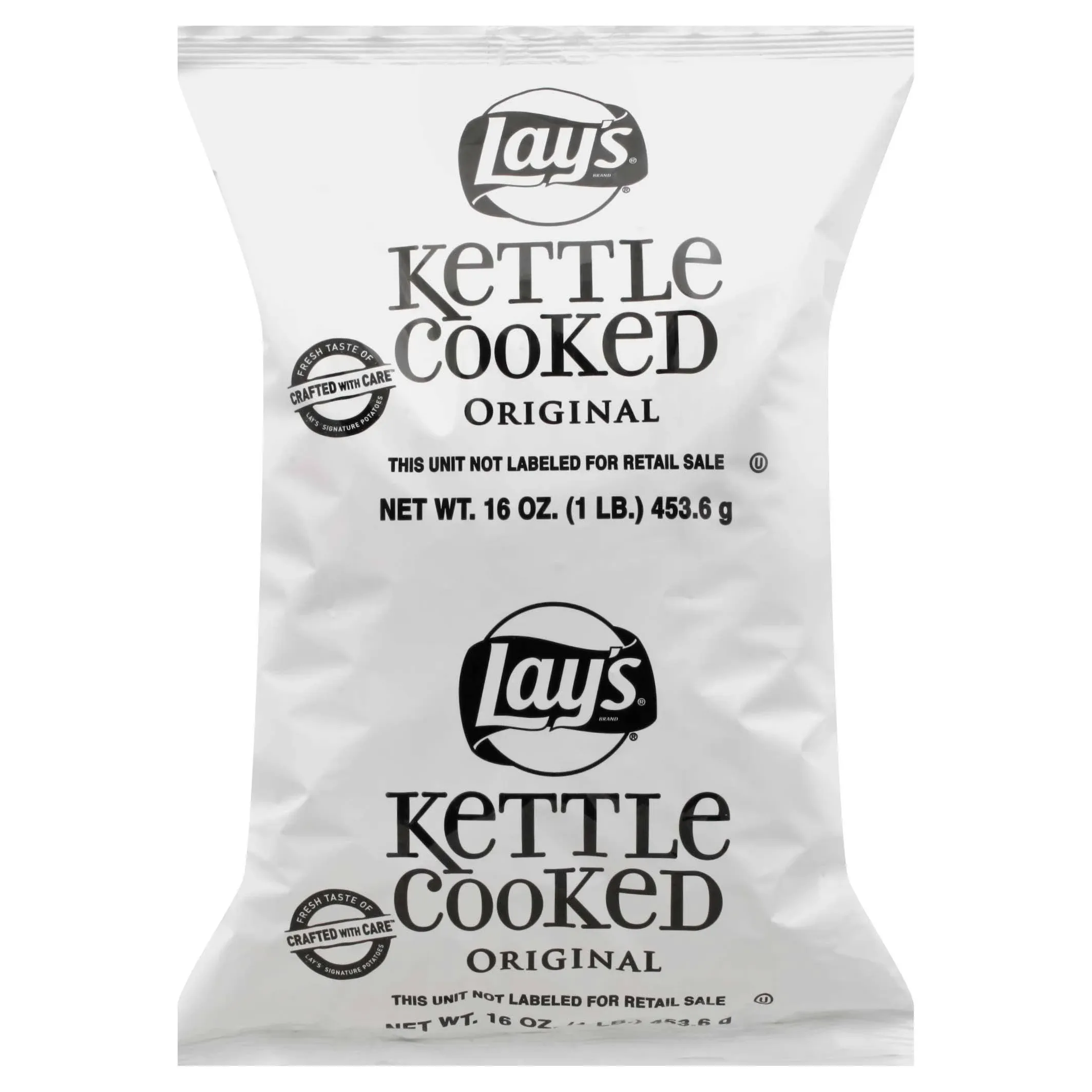 Lays Regular Kettle Potato Chips, 1 Pound -- 8 per Case.