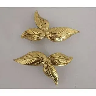 Creative Leaf Shape Brass Cabinets Knobs for Drawer Cabinet Cupboard Pulls Handle ...