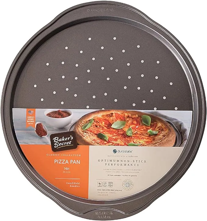 Baker's Secret Non-Stick Pizza Pan, Carbon Steel, Classic Collection, 16"