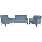 Christopher Knight Home Evelyn Mid Century Modern Fabric Arm Chair and Loveseat Set