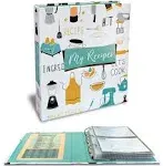 Better Kitchen Products Recipe Binder, 8.5" x 9.5" 3 Ring Binder Organizer Set (with 50 Page Protectors, 100 4" x 6" Recipe Cards & 12 Category Divider Tabs) Black & Gold Montage Design