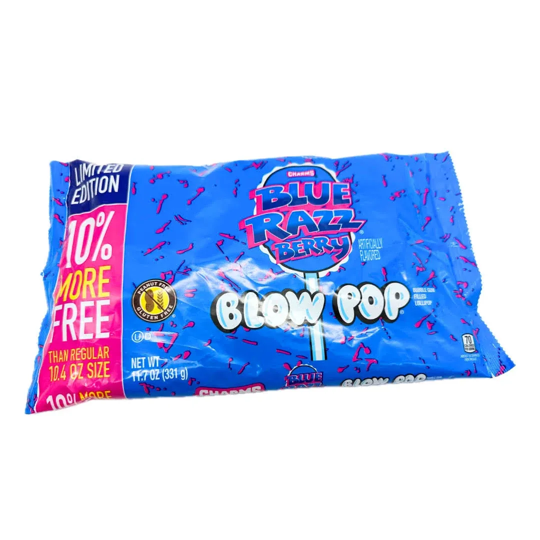 Charms Blue Razz Berry Blow Pop 11.7 oz. Bag