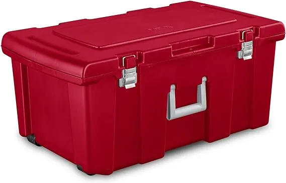 Sterilite 23 Gal Lockable Footlocker Toolbox Container w/ Wheels  Multiple Color