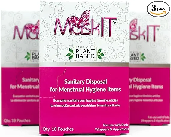 MaskIT Disposal Bags for Pads & Sanitary Napkins, Feminine Hygiene Disposal Bags