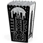 Nighttime City Skyline - New York Party Favor Popcorn Treat Boxes - Set of 12