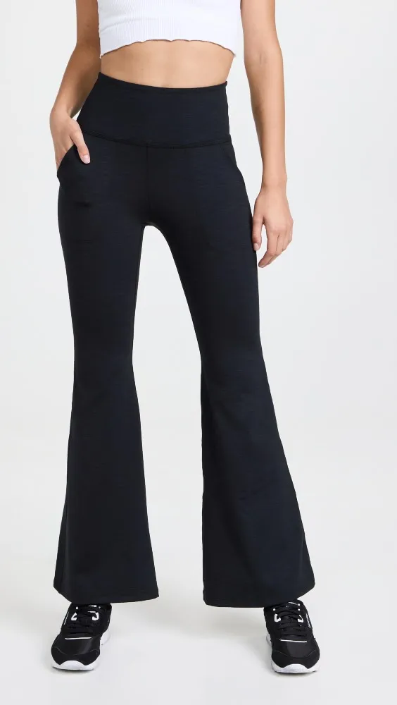 Beyond Yoga Heather Rib All Day Flare Pant | Black Heather / S