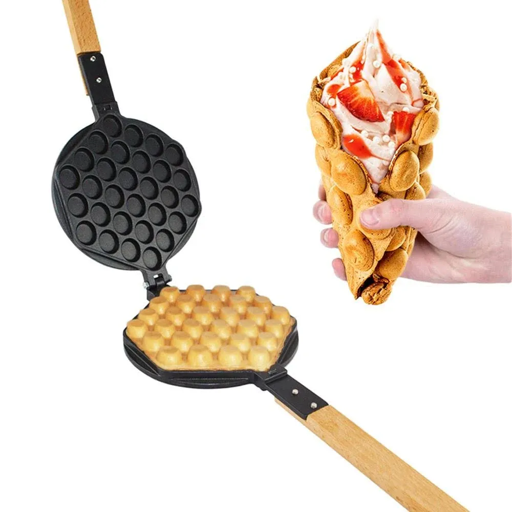 P_FY6-M Bubble Waffle Maker | Egg Waffle Maker Mold | Replaceable 180 Degree Rotating Waffe Iron | Nonstick