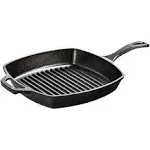 Lodge 10.5" Square Cast Iron Grill Pan in Black