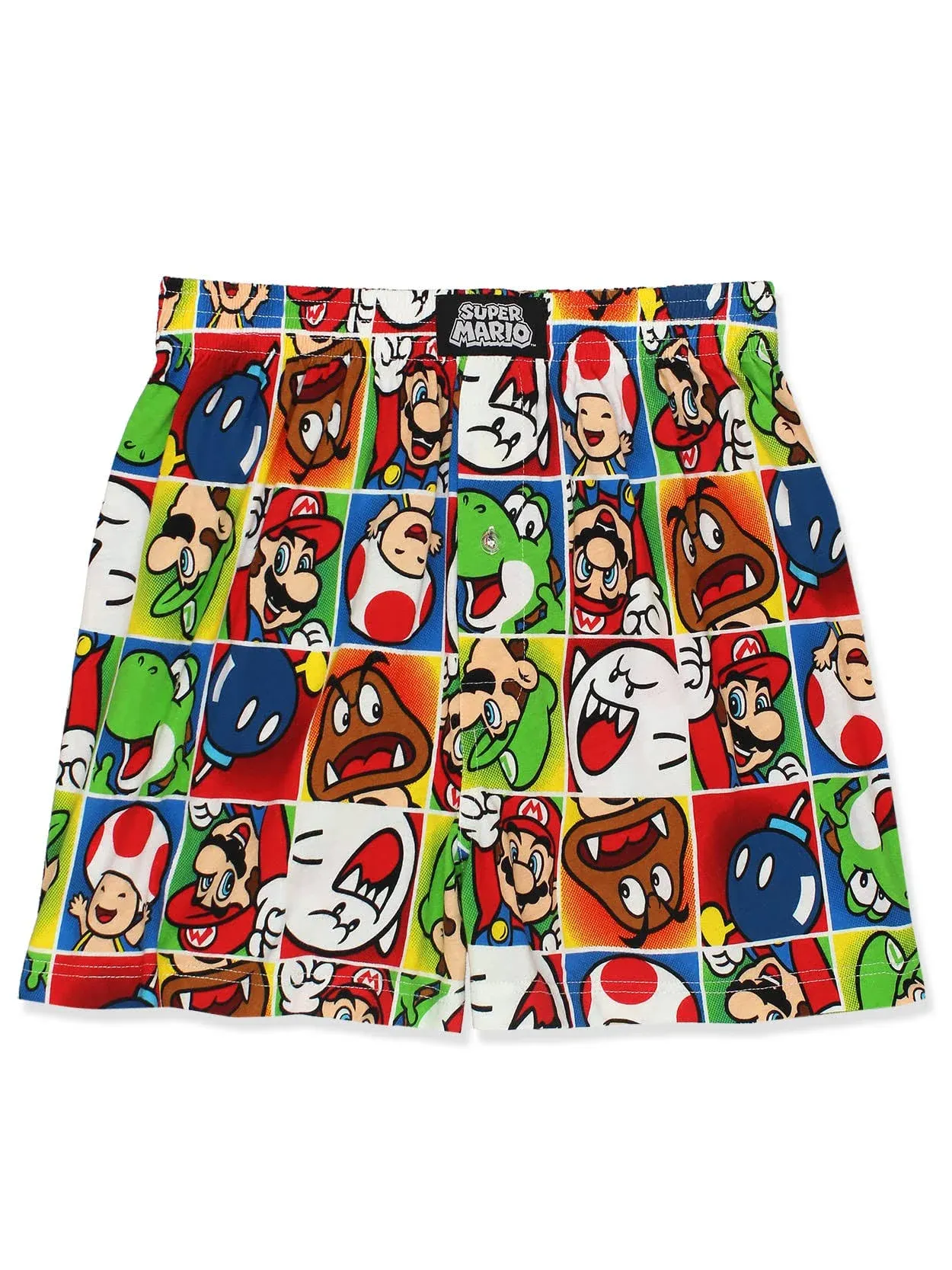 Super Mario Brothers Luigi Comic Style Button Fly Boxer Shorts