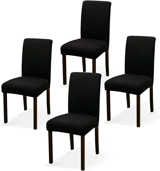 Argstar 4 Pack Jacquard Dining Chair Covers, Stretch Armless Chair Slipcover for ...