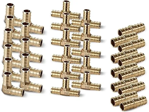 33 Pack Water Armor USA 1/2 Inch PEX Plumbing Fittings Bundle | 11 Elbows, 11 Tees, & 11 Couplings | Stress Corrosion Cracking Resistant | PEX to PEX Plumbing/Tubing/Pipe Connections