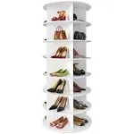 SpaceAid Drehbares Schuhregal mit 7 Ebenen, drehbares Schuhregal, Lazy Susan, drehbares 360-Grad-Schuhregal, Aufbewahrung, rundes Karussell, vertikale Handtasche, drehbar, Schuhschrank-Organisation (7