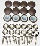 Set of 12 Dura Snap Upholstery Buttons Chocolate Brown Vinyl (#30-3/4" Diameter)