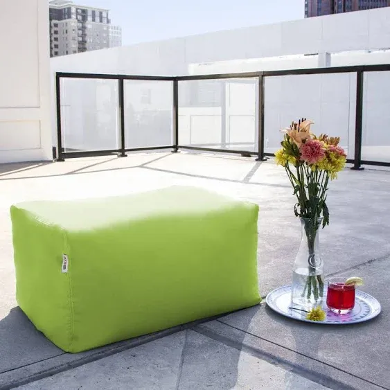 Jaxx Leon Outdoor Bean Bag Ottoman, Lime