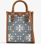 T Monogram Denim Mini Tote In Multi