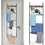 5-Tier Over The Door Towel Rack for Clothes, Washcloths, Hand Towels, Loofahs...