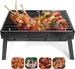 Uten Charcoal Grill, BBQ Grill Folding Portable Lightweight Smoker Grill, Barbecue Grill Small Desk Tabletop Outdoor Grill for Camping Picnics