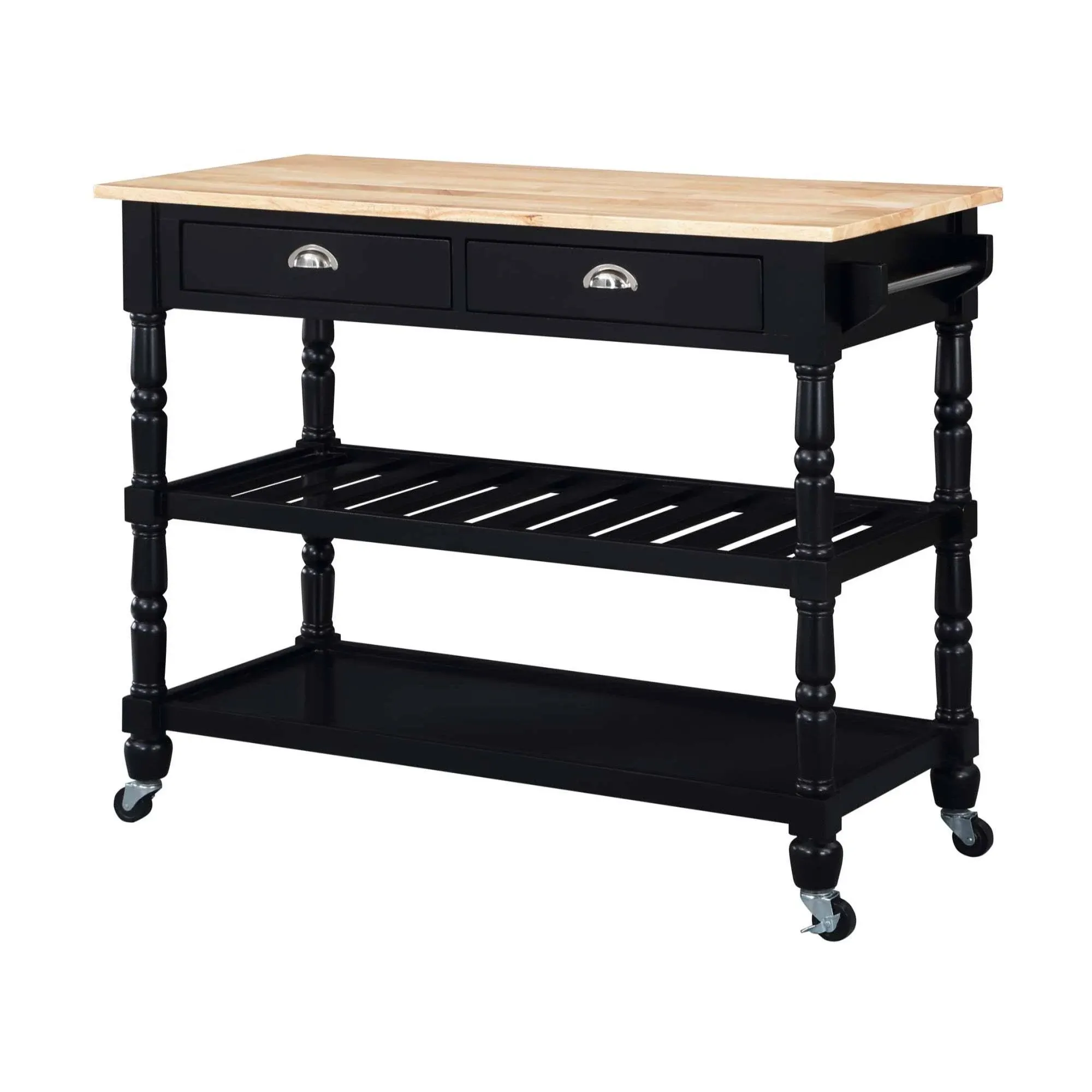 Convenience Concepts 3-Tier Butcher Block Kitchen Cart