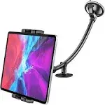 Windshield Car Tablet Mount, woleyi Car/Truck Window Dashboard Phone iPad Holder with Long Arm Suction Cup for iPad Pro 9.7, 11, 12.9 /Air/Mini,