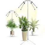 TAURUSY Grow Lights for Indoor Plants Full Spectrum with Detachable Tripod Stand, 10-55 Inches Height Adjustable Stand and Desktop Plant Lights for