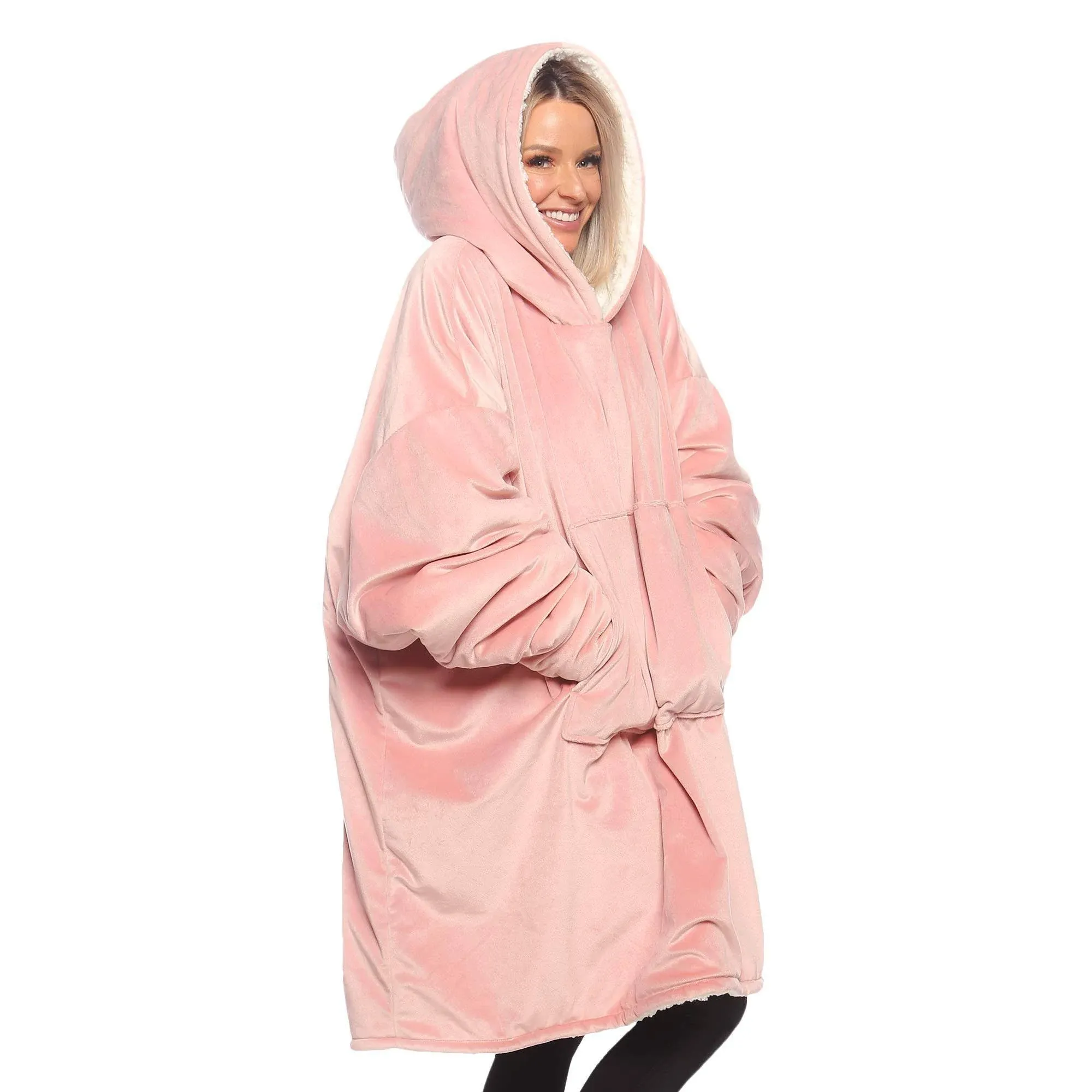 THE COMFY Original | Oversized Microfiber & Sherpa Wearable Blanket, Seen On Shark Tank, One Size Fits All (Green)