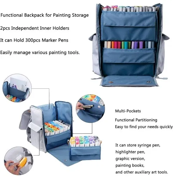 Togood Ultra-Large Storage Marker Pens Backpack, Shoulder Bag for Pens. Up to 300pcs pens