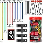 SEDY 30-Pieces Premium Bungee Cords Assortment Jar, Includes 10â , 18Â , 24