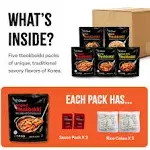 O&#039;Food Tteokbokki Korean Rice Cakes Variety Pack, Authentic Instant Spicy Korean