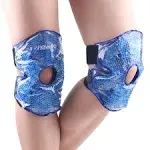 NEWGO Knee Cold Pack 2 Pack, Reusable Soft Gel Freeze Knee Wrap, Gel Beads Knee Cold Pack for Injury, Ice Packs for Knee Surgery, Joint Pain, Arthrit and Chronchron Pain, Relief Swelling, Bruises